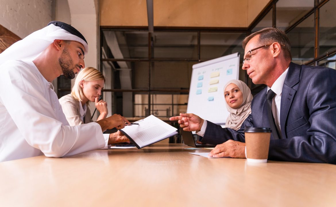 Multiethnic business team meeting in the office