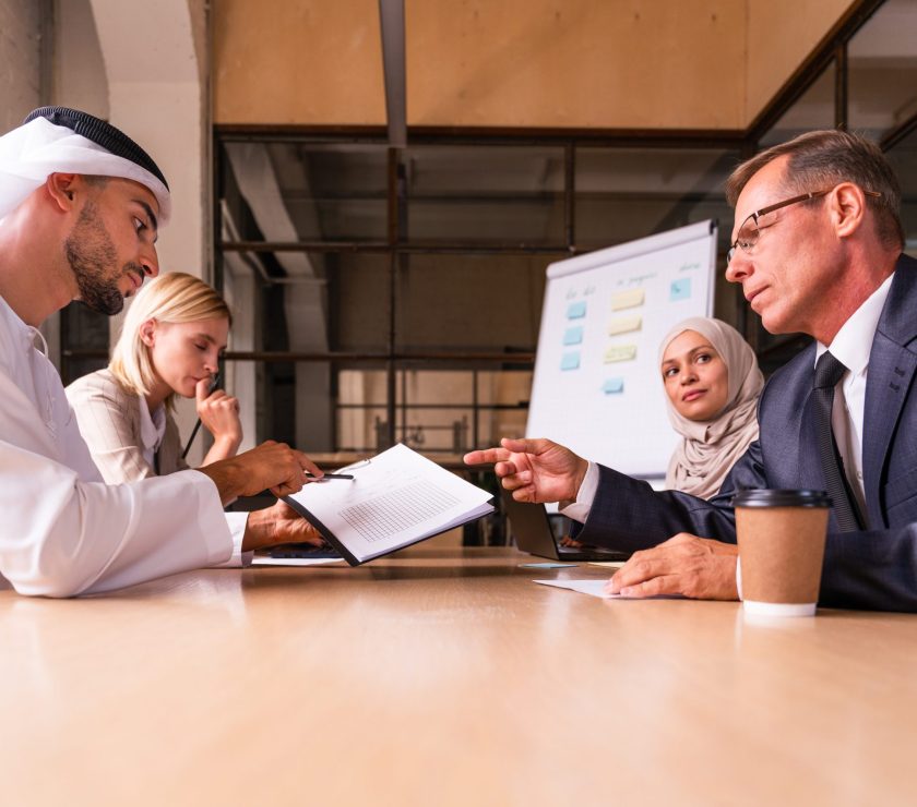 Multiethnic business team meeting in the office