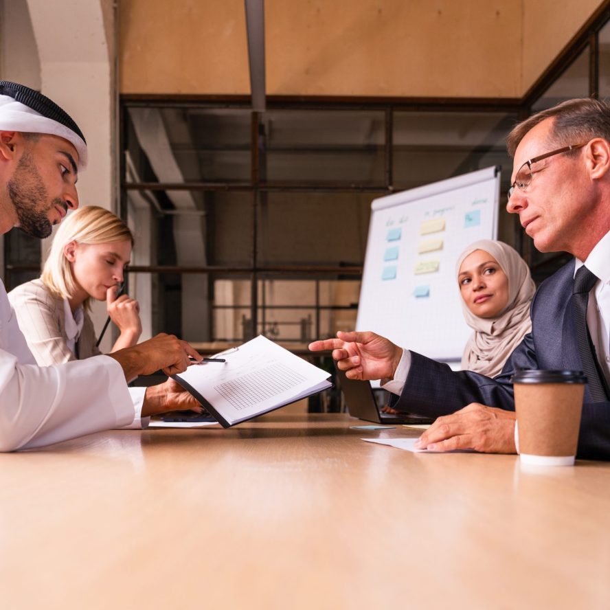 Multiethnic business team meeting in the office